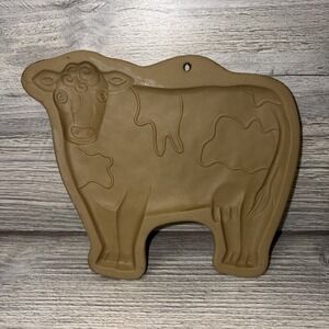 Brown Bag Cookie Art 1986 Cow Stoneware Mold (d2)